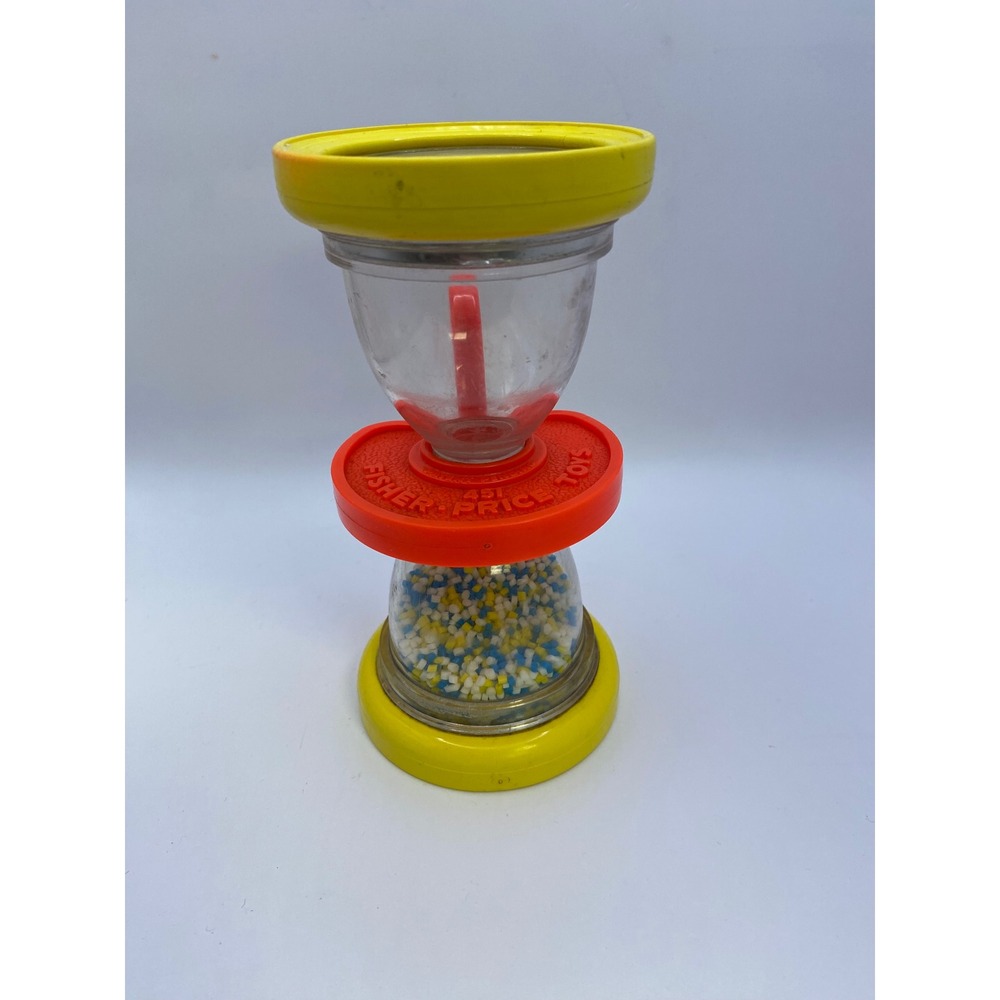 Fisher Price Vintage Shake n Roll Baby Rattle Hourglass Toy 1970's - Picture 4 of 13